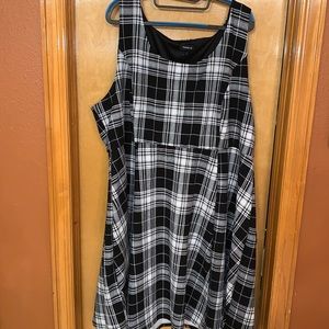 Black and White Plaid Tank Dress